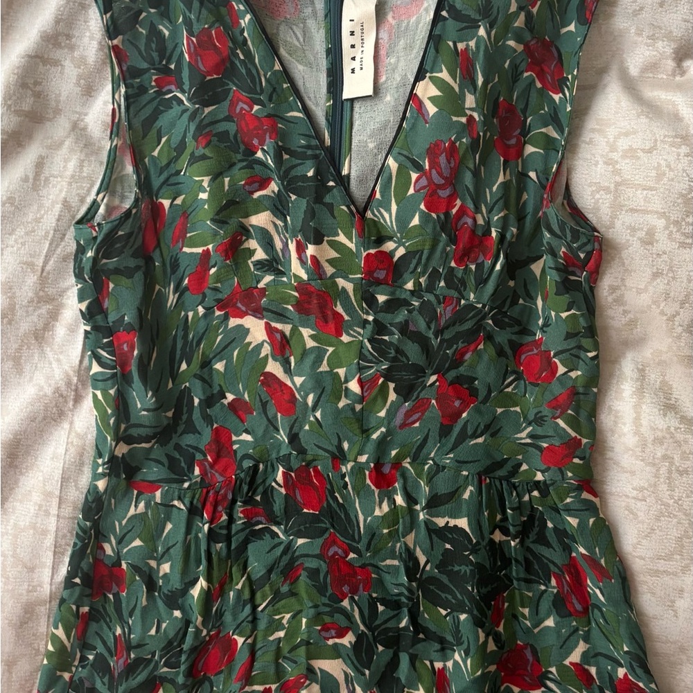 Marni Floral Sleeveless 100% Silk Top